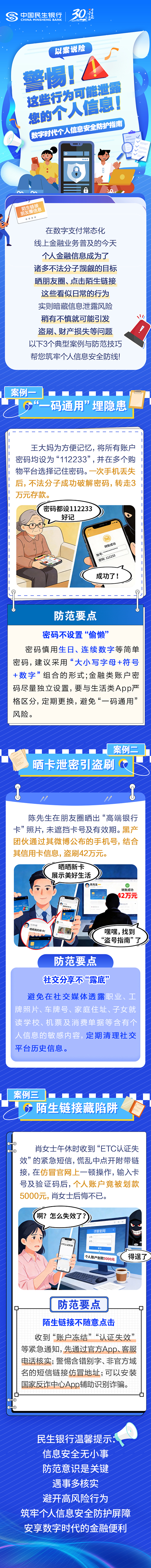 【3.13民生银行长图1】警惕!这些行为可能泄露您的个人信息!数字时代个人信息安全防护指南.jpg